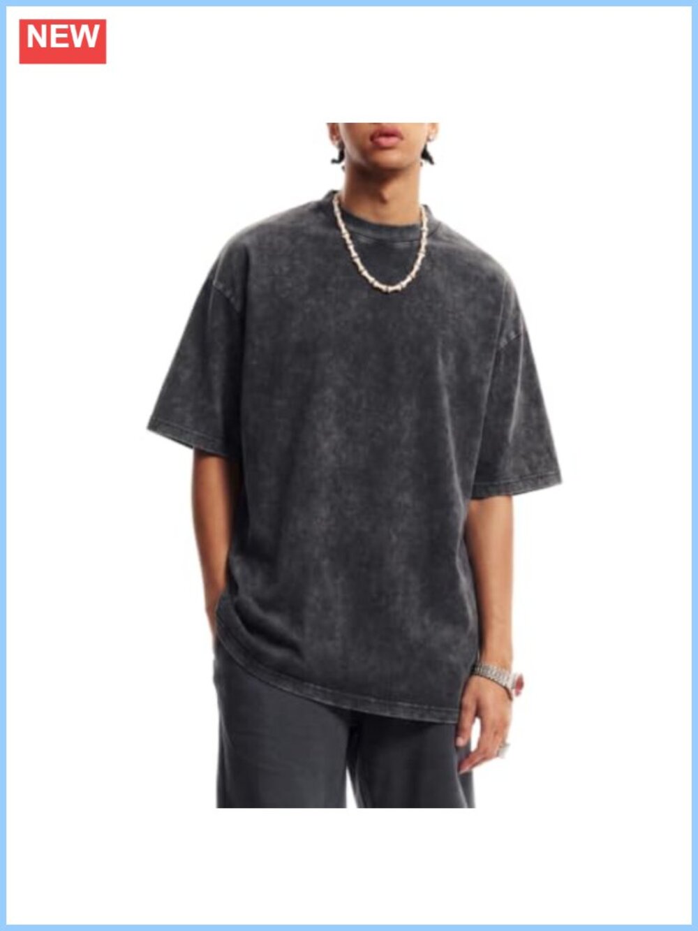 Oversized Cotton Graphic Tee Crew Neck Loose Fit Men's Casual
